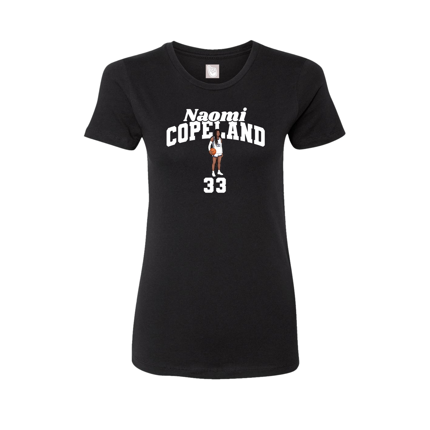 Fitted Women's Tee — Signature Arch in Black