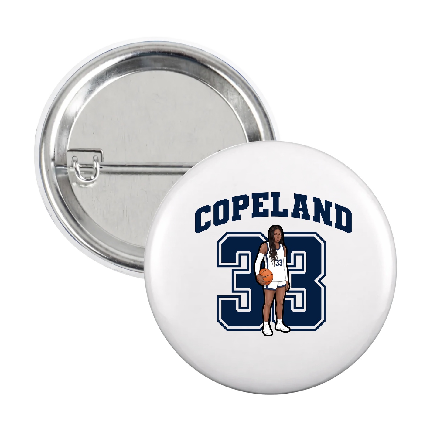 Game Day Button — Number in White