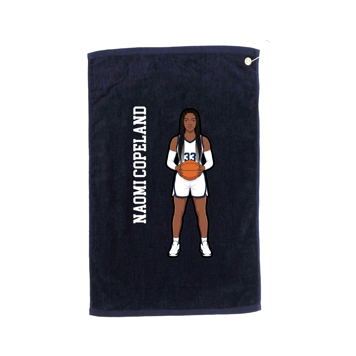 Golf Towel — Name Vertical in Navy