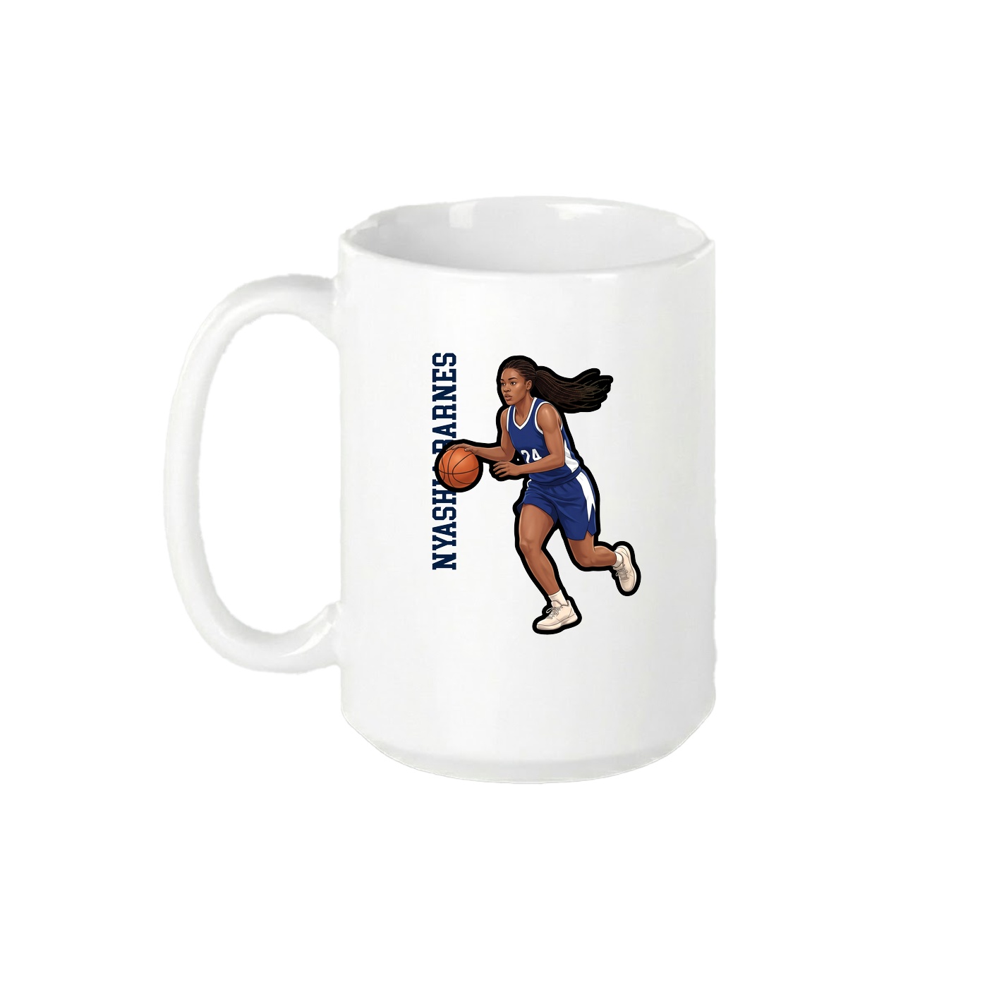 15oz Coffee Mug — Name Vertical in White