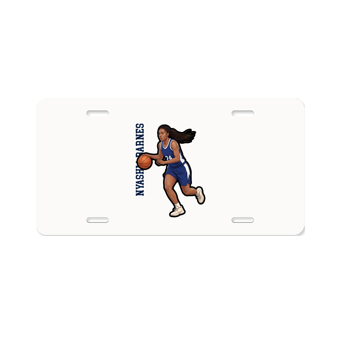 License Plate — Name Vertical in Classic