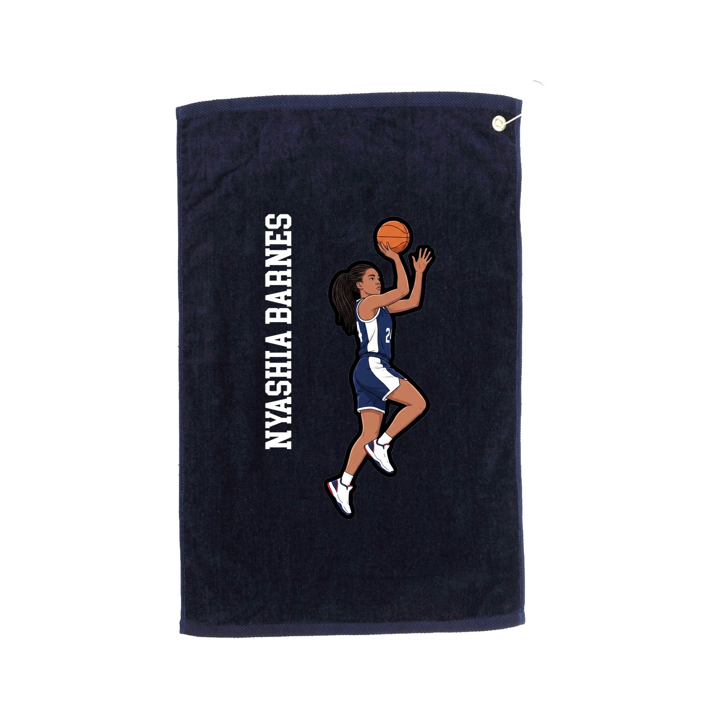 Golf Towel — Name Vertical in Navy