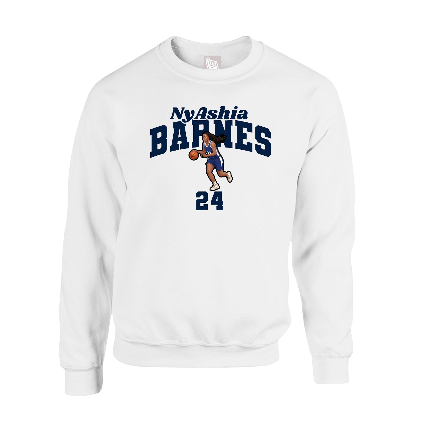 Fleece Crew — Signature Arch in White