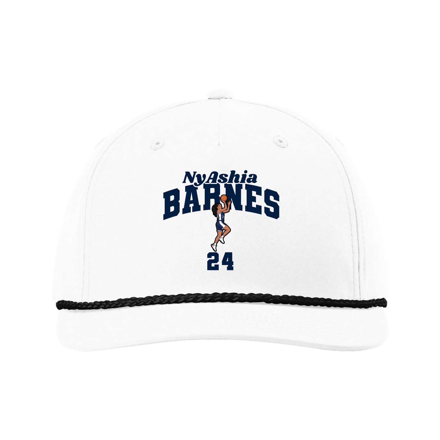 Five-Panel Classic Rope Cap — Signature Arch in White