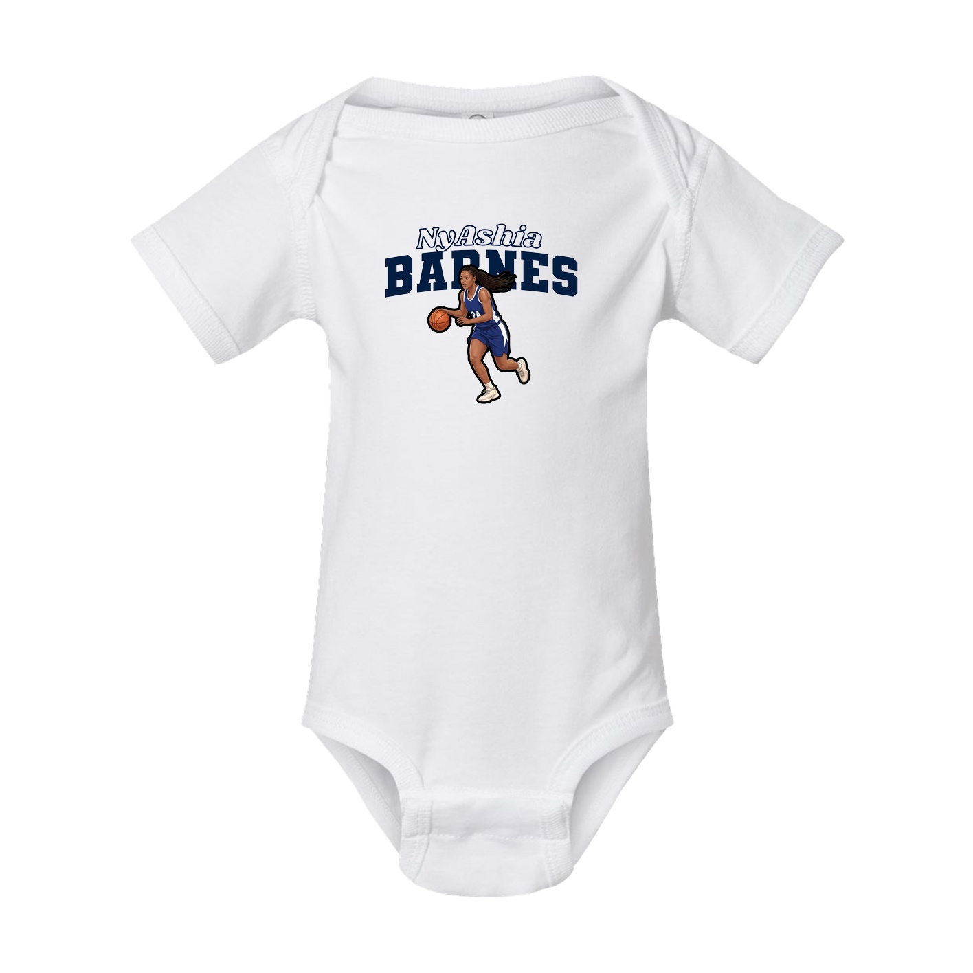 Baby Onesie — Name Arch in White