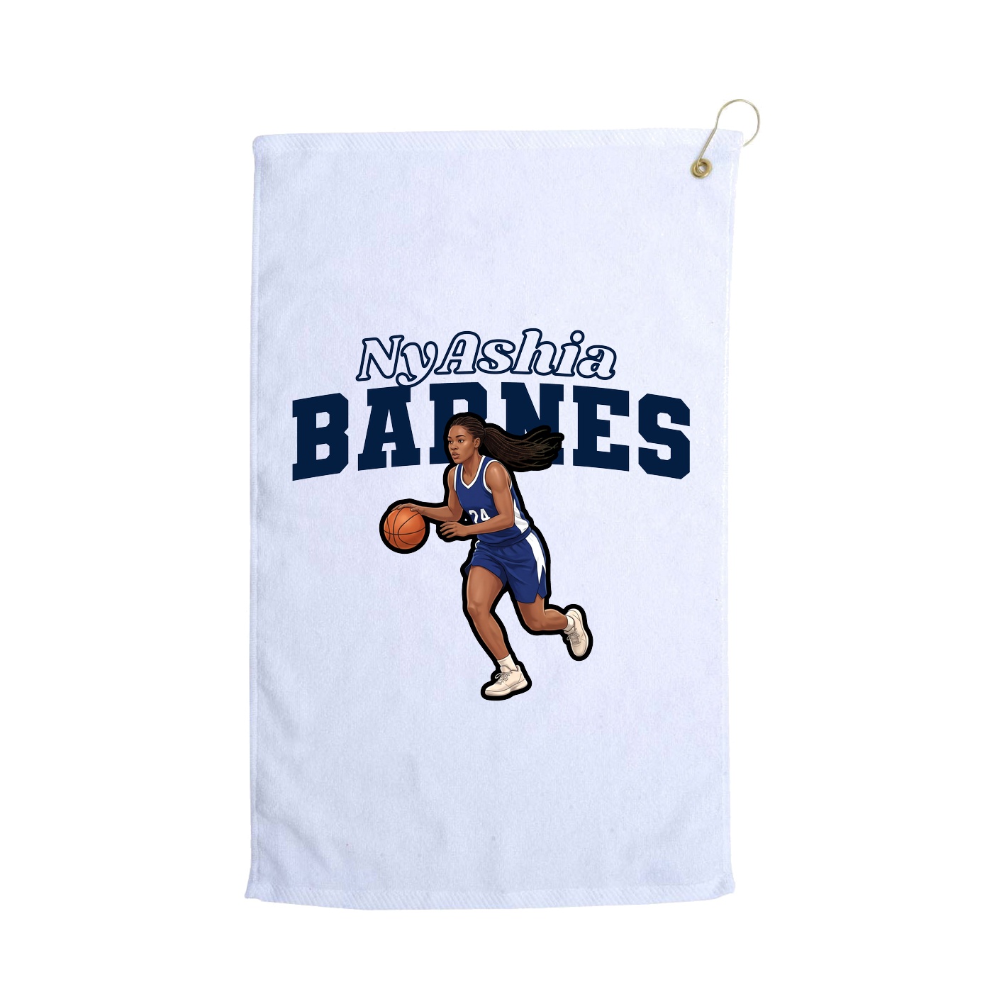 Golf Towel — Name Arch in White