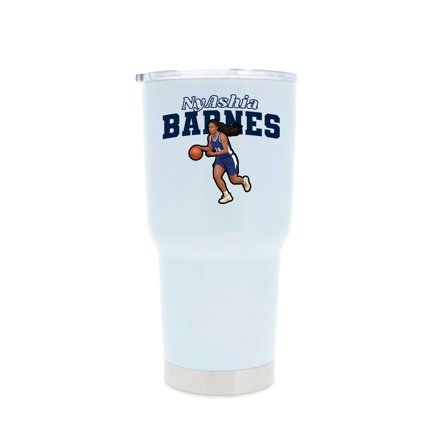 30oz Stainless Steel Tumbler — Name Arch in White