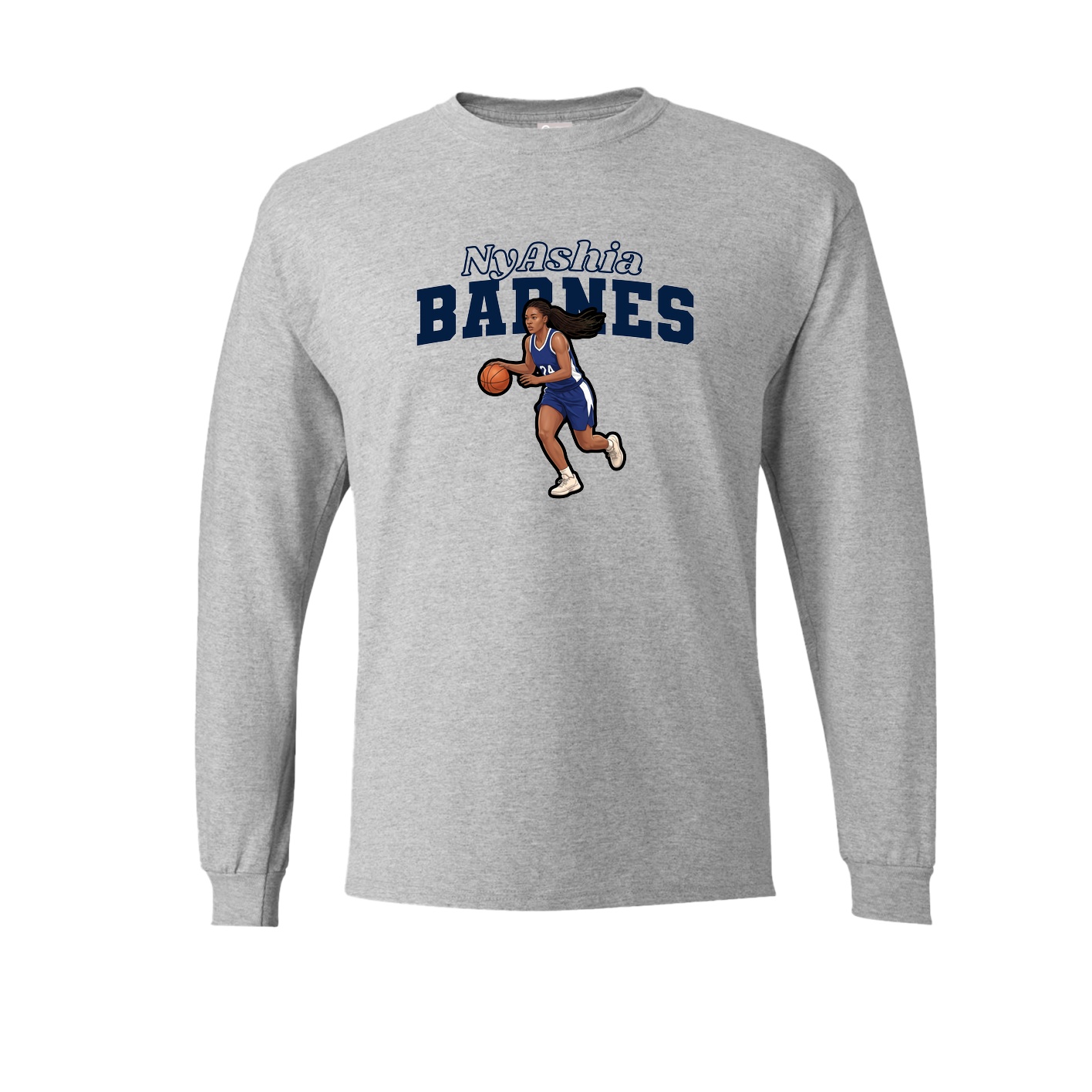 Long Sleeve Tee — Name Arch in Grey