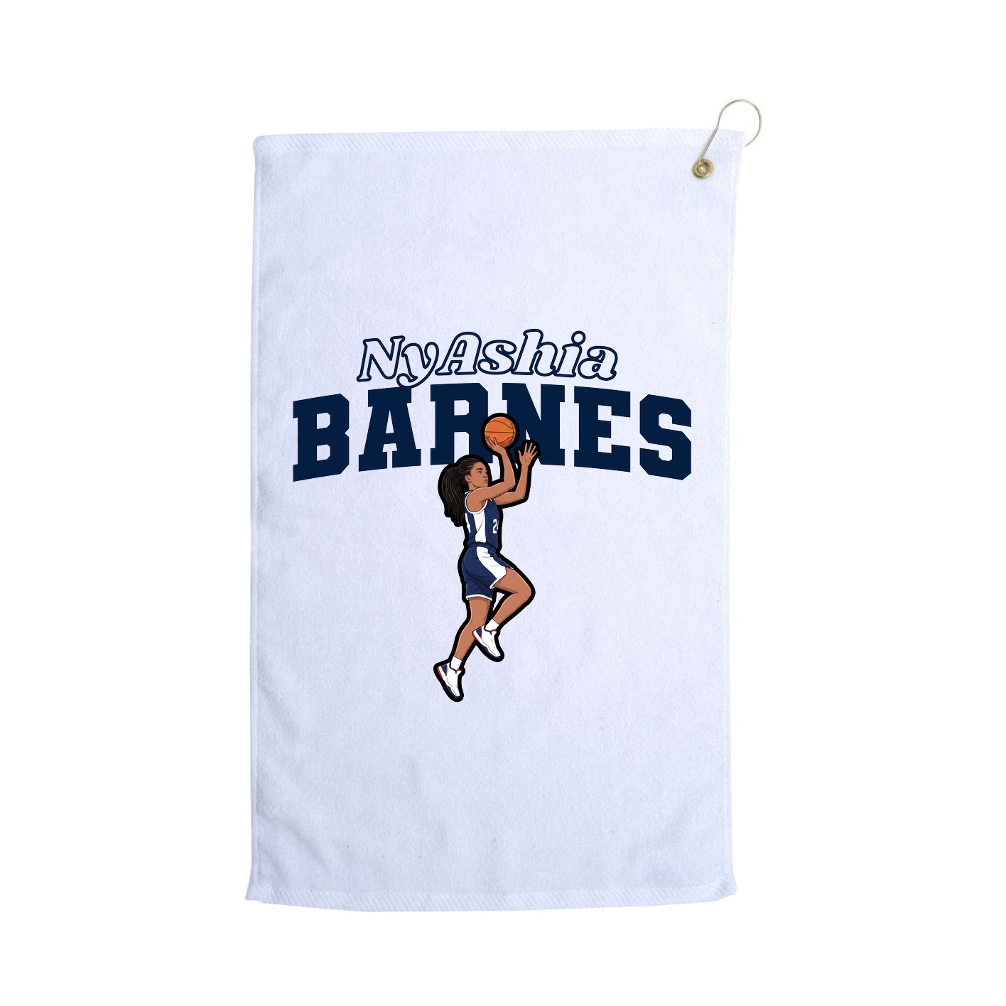 Golf Towel — Name Arch in White