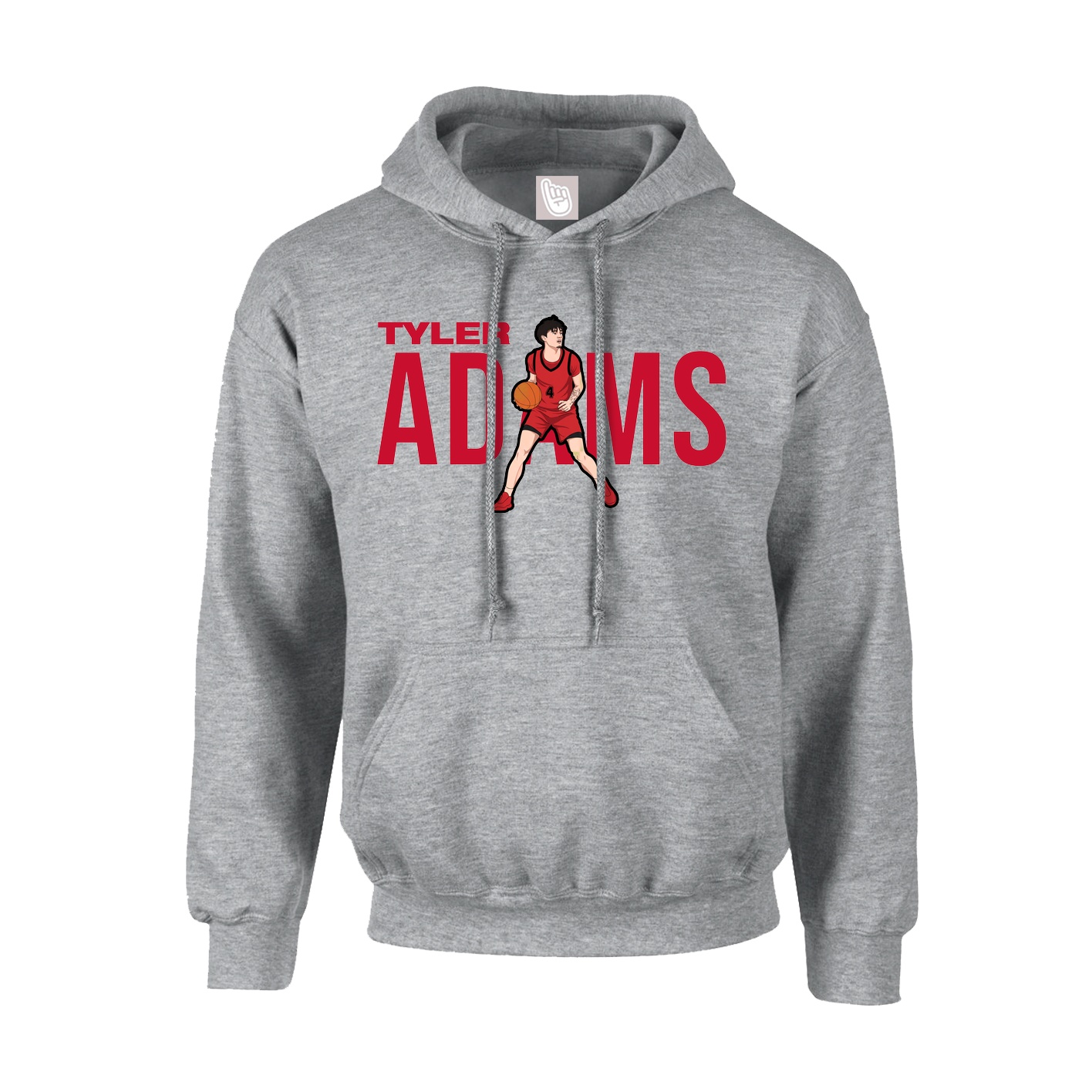 Youth Hoodie — Player Name in Grey