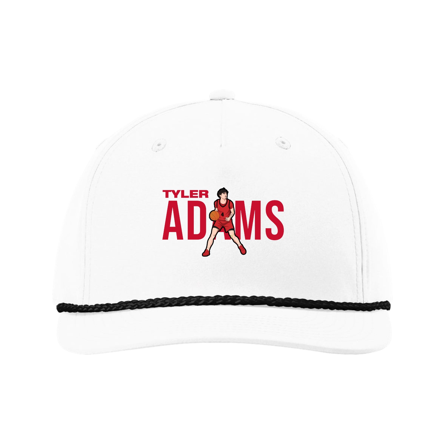 Five-Panel Classic Rope Cap — Player Name in White