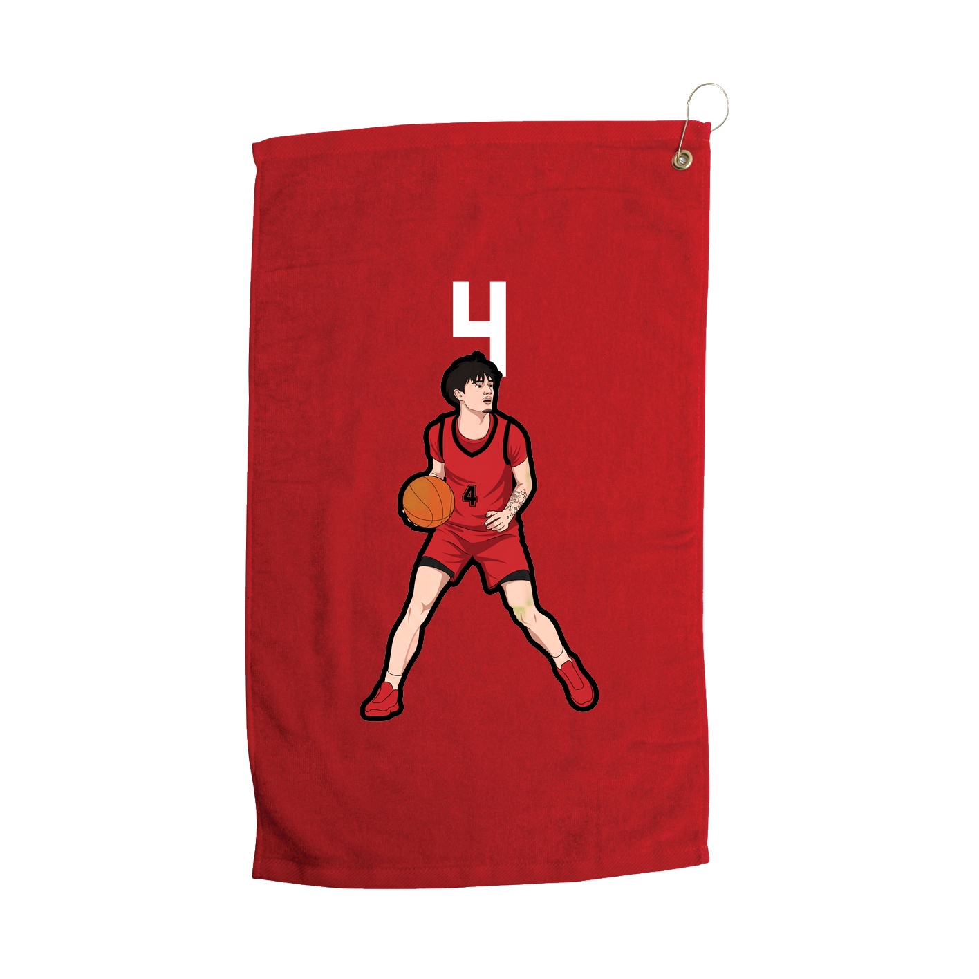 Golf Towel — Number Top in Red