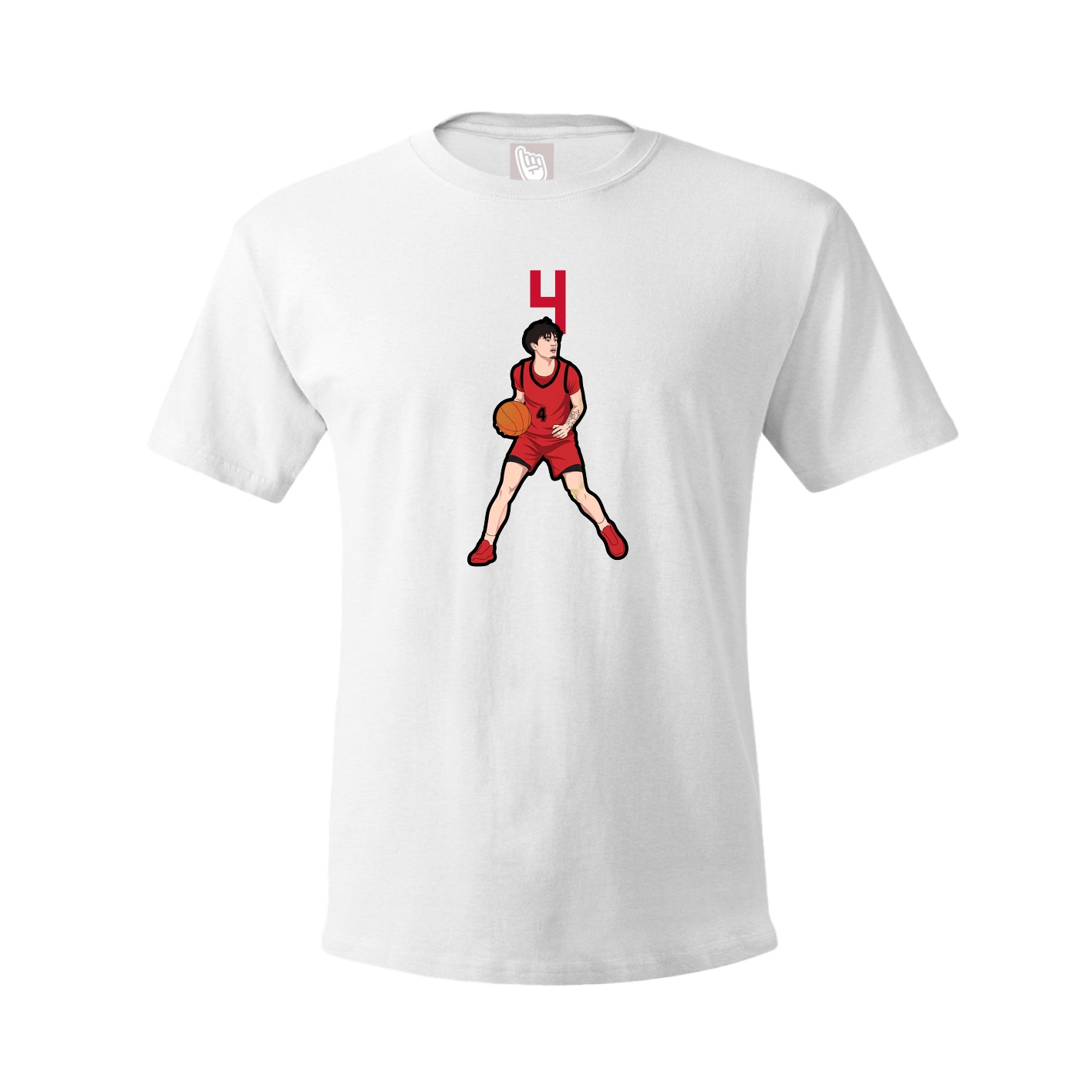 Youth Tee — Number Top in White