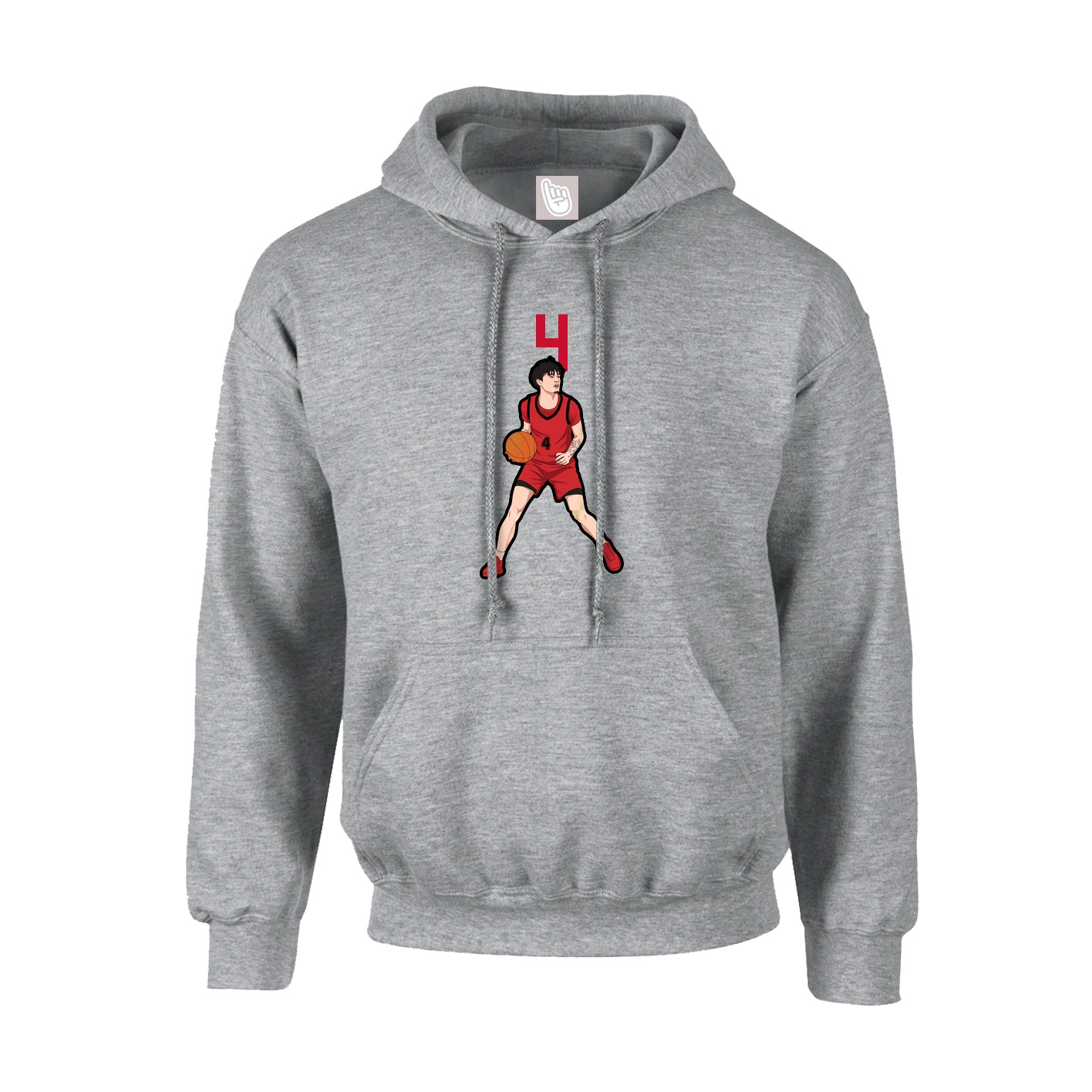 Hoodie — Number Top in Grey
