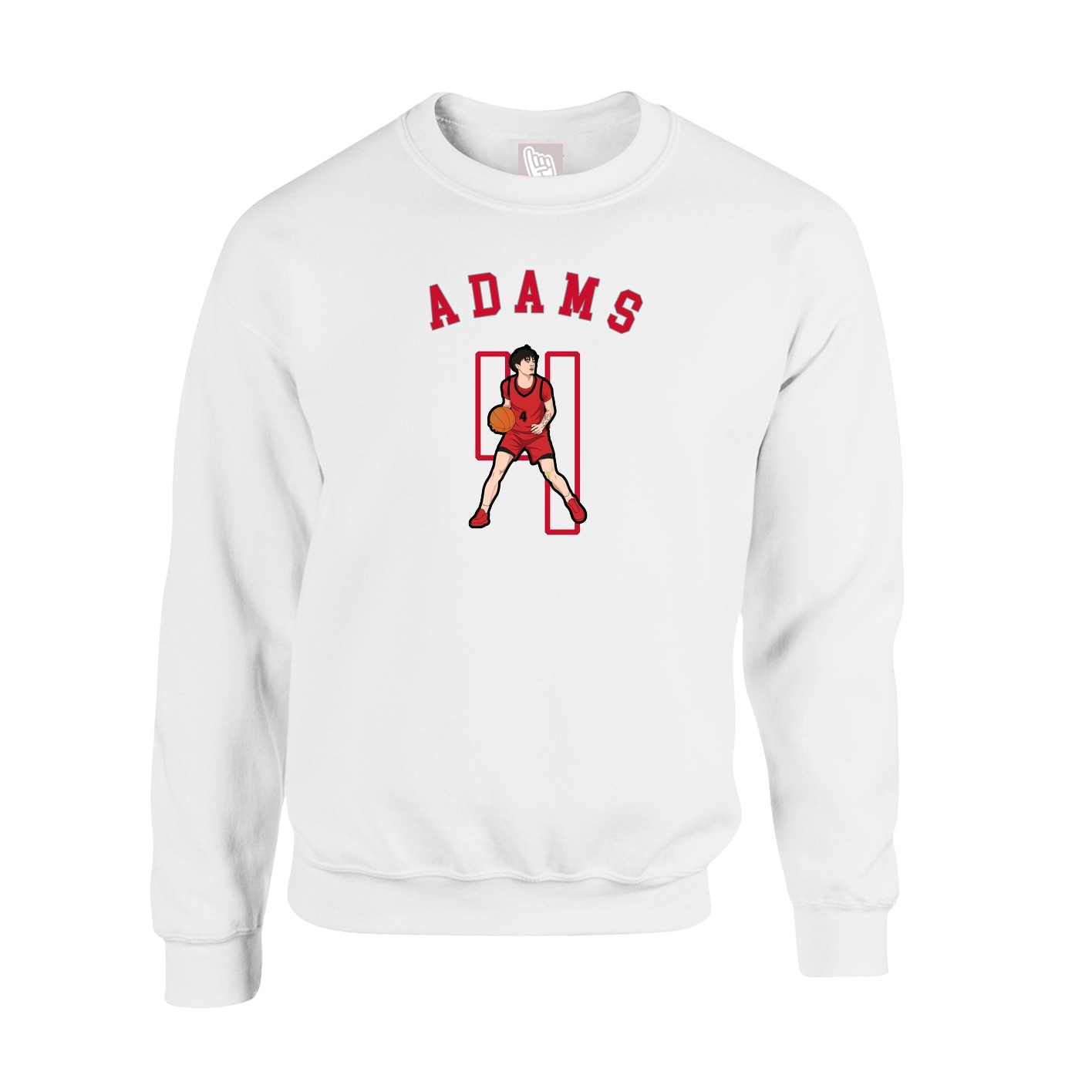 Fleece Crew — Shirsey Arch in White