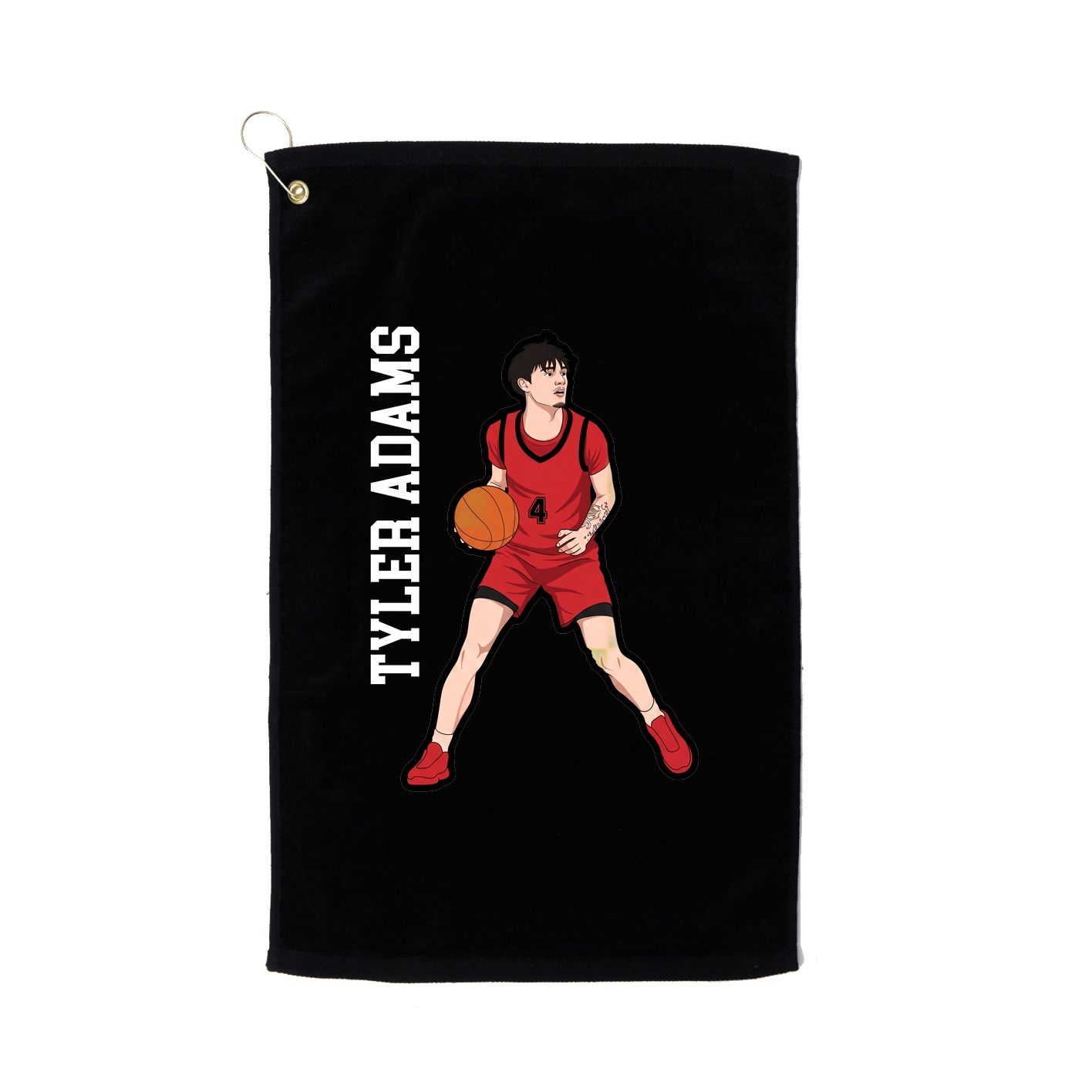 Golf Towel — Name Vertical in Black