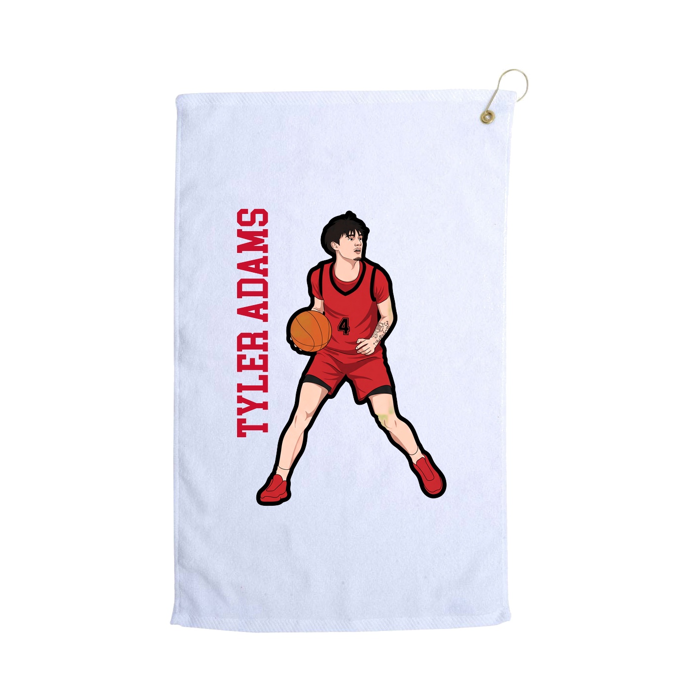 Golf Towel — Name Vertical in White