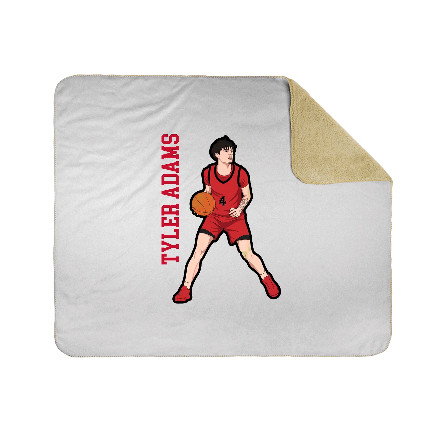 Throw Blanket — Name Vertical in White