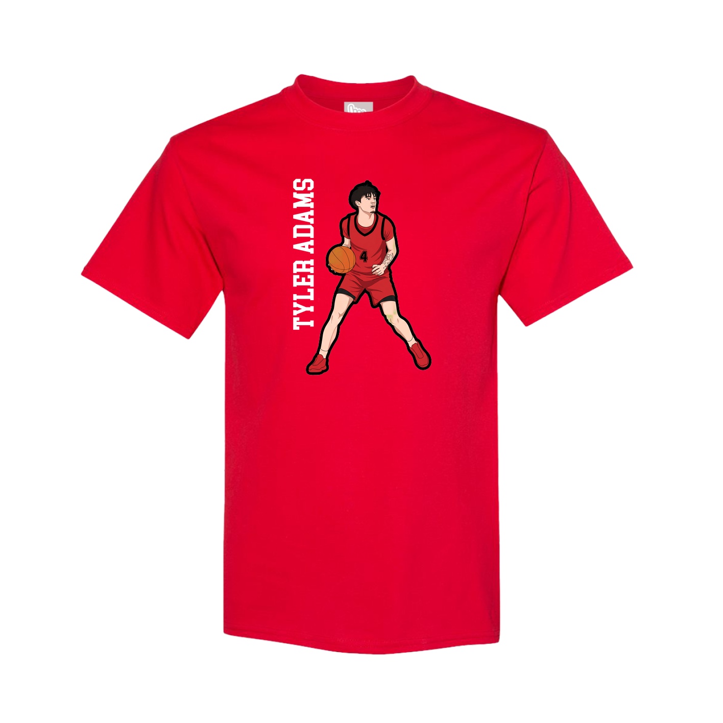 Tee — Name Vertical in Red