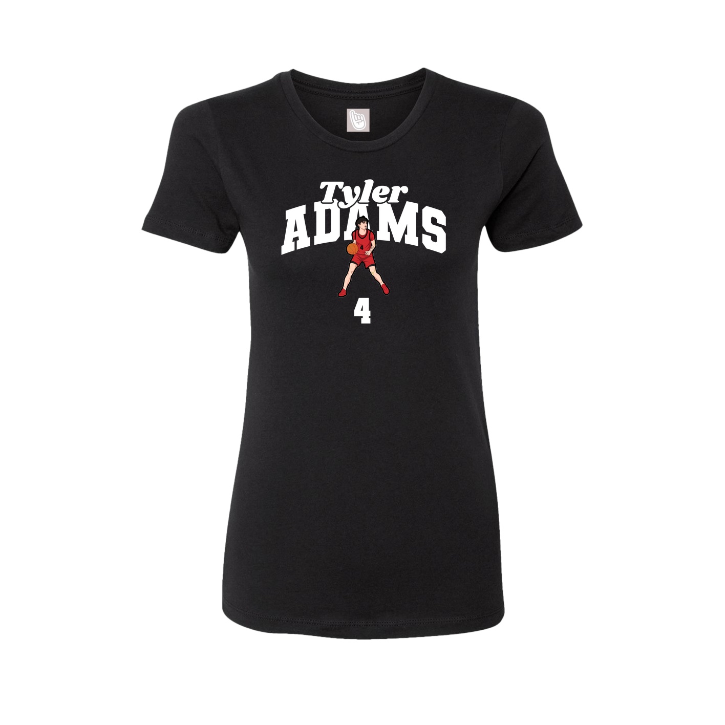 Fitted Women's Tee — Signature Arch in Black