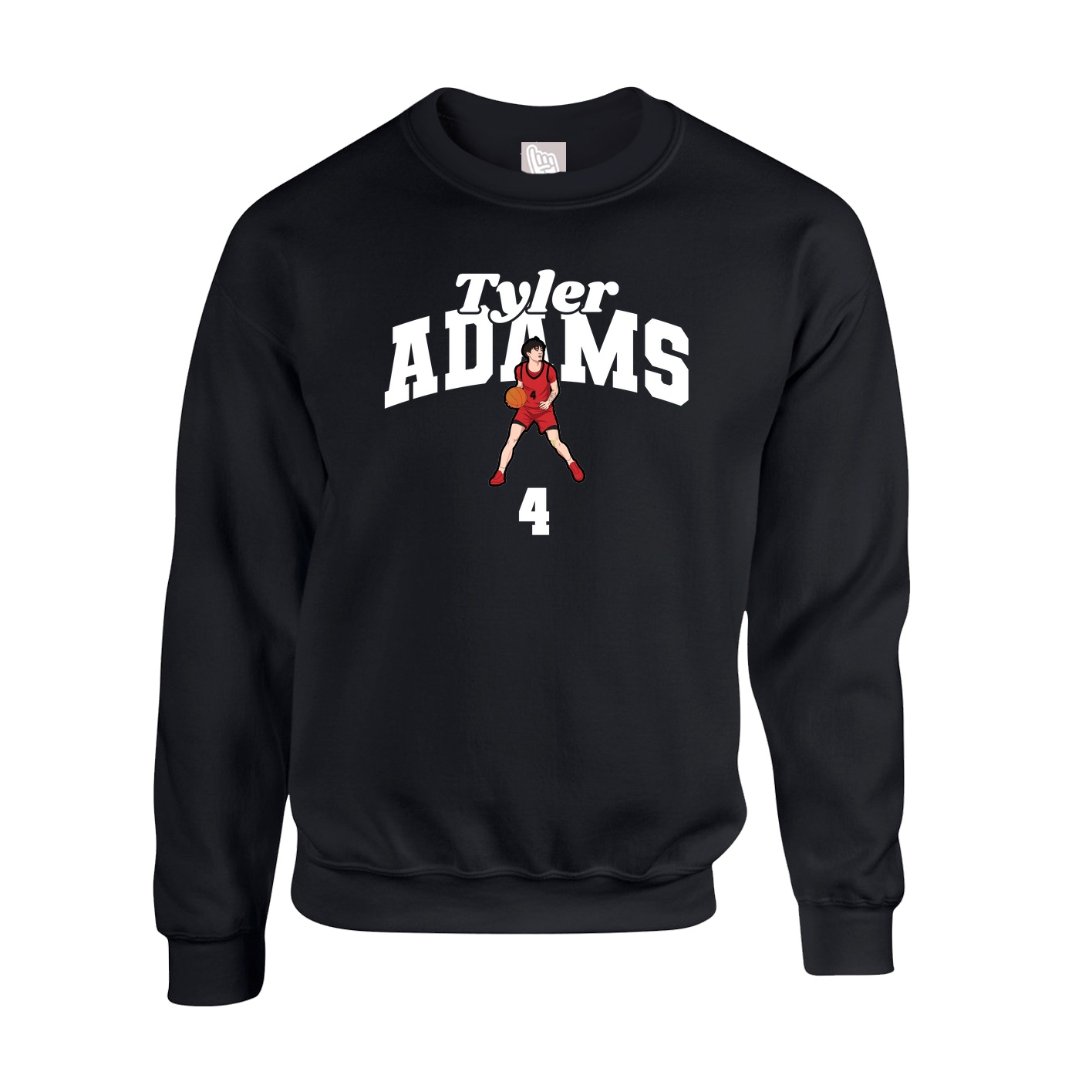 Fleece Crew — Signature Arch in Black