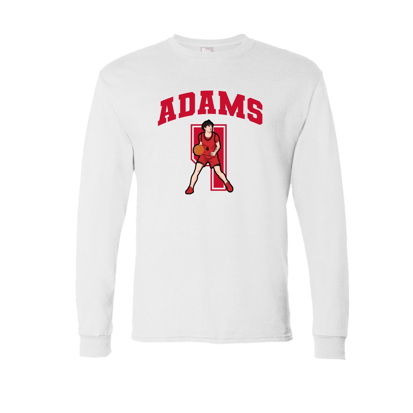 Long Sleeve Tee — Number in White