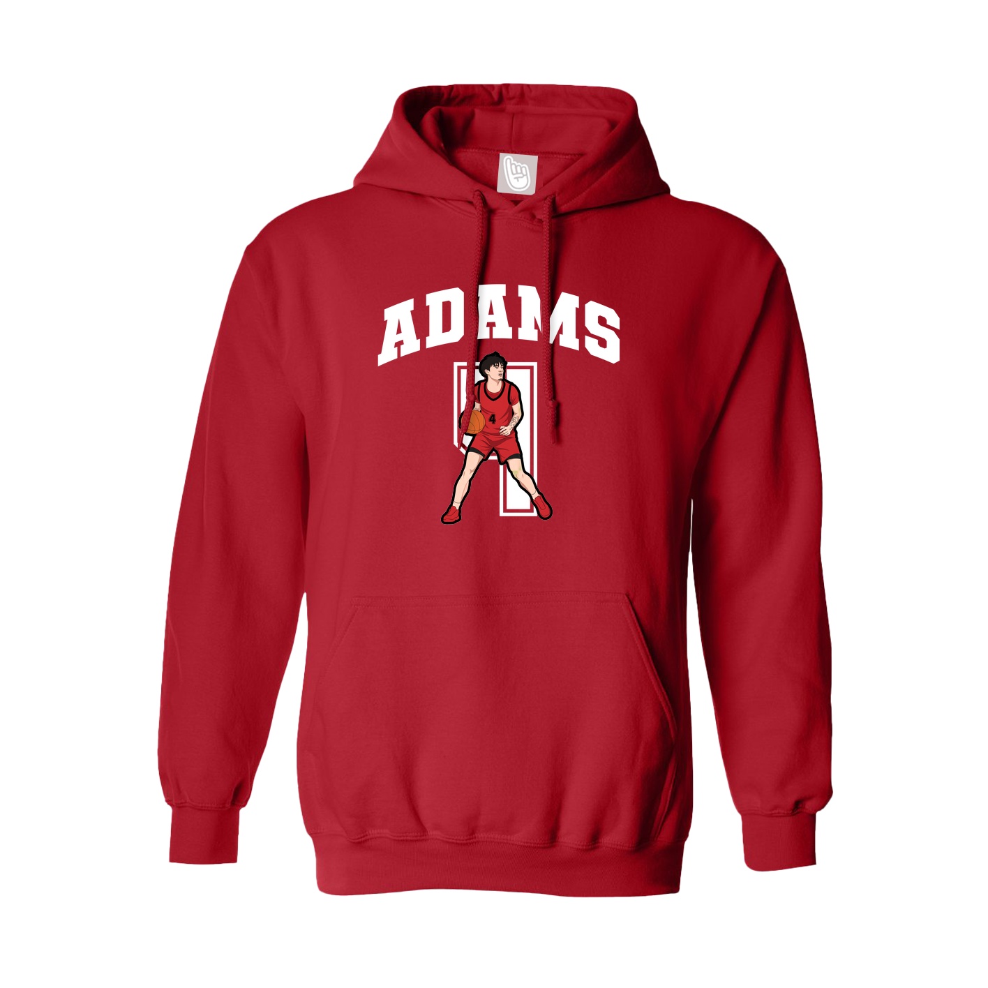 Youth Hoodie — Number in Red