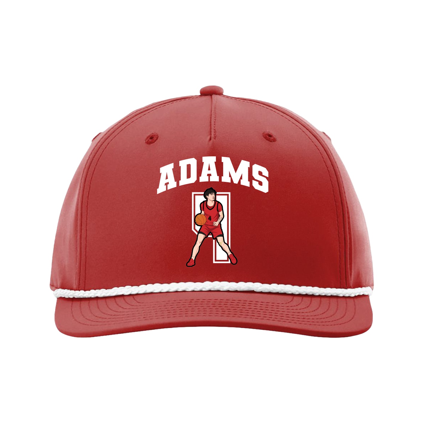Five-Panel Classic Rope Cap — Number in Red