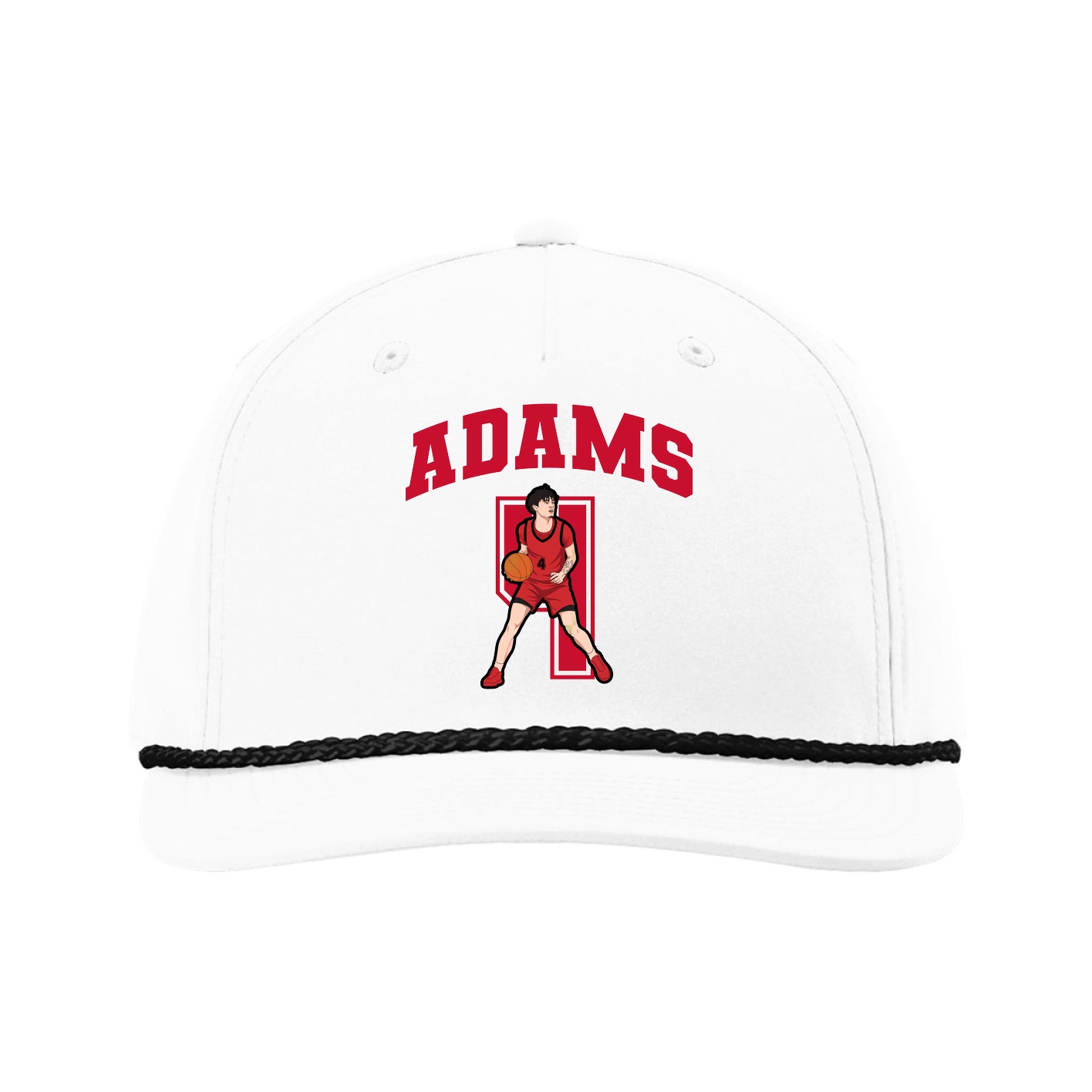 Five-Panel Classic Rope Cap — Number in White