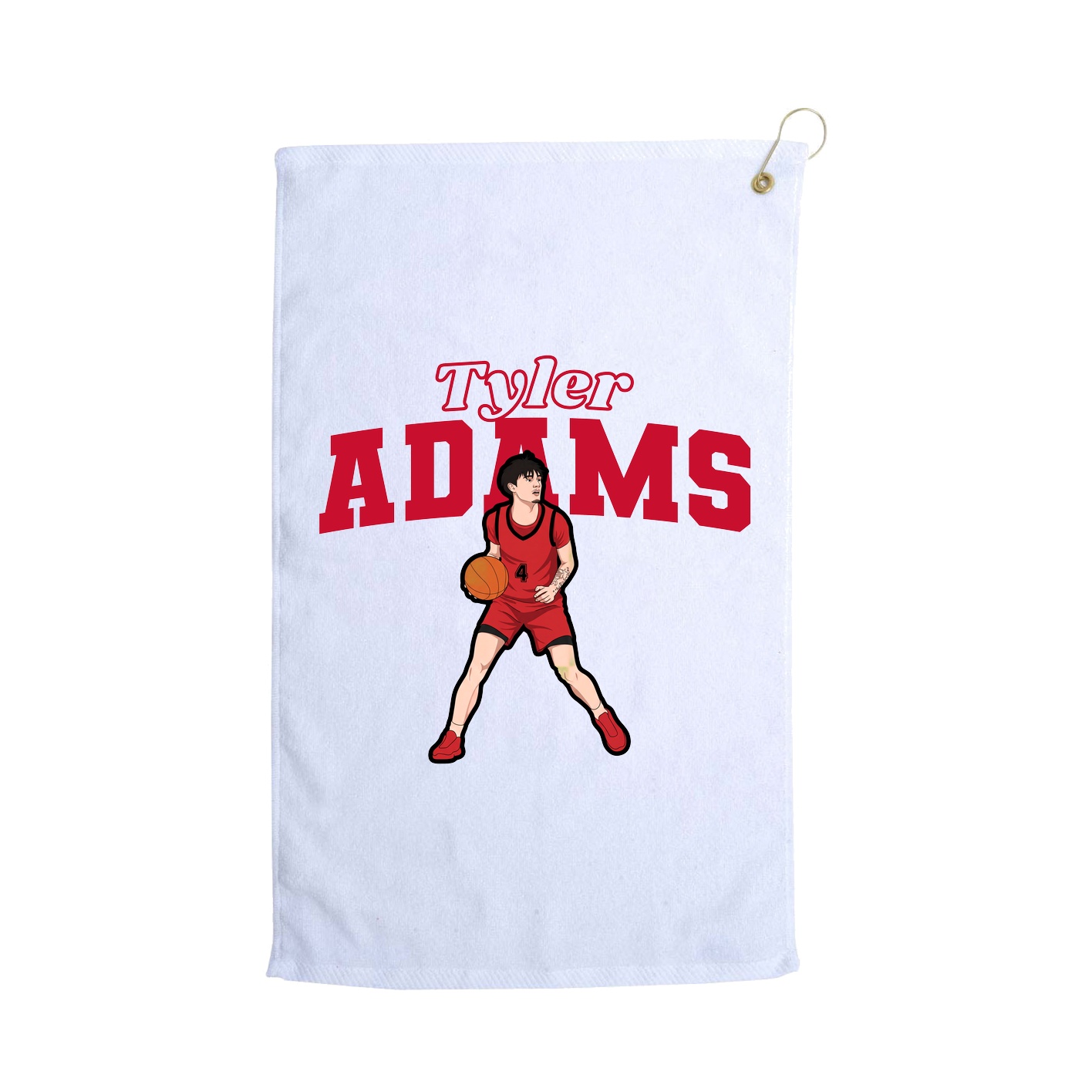 Golf Towel — Name Arch in White