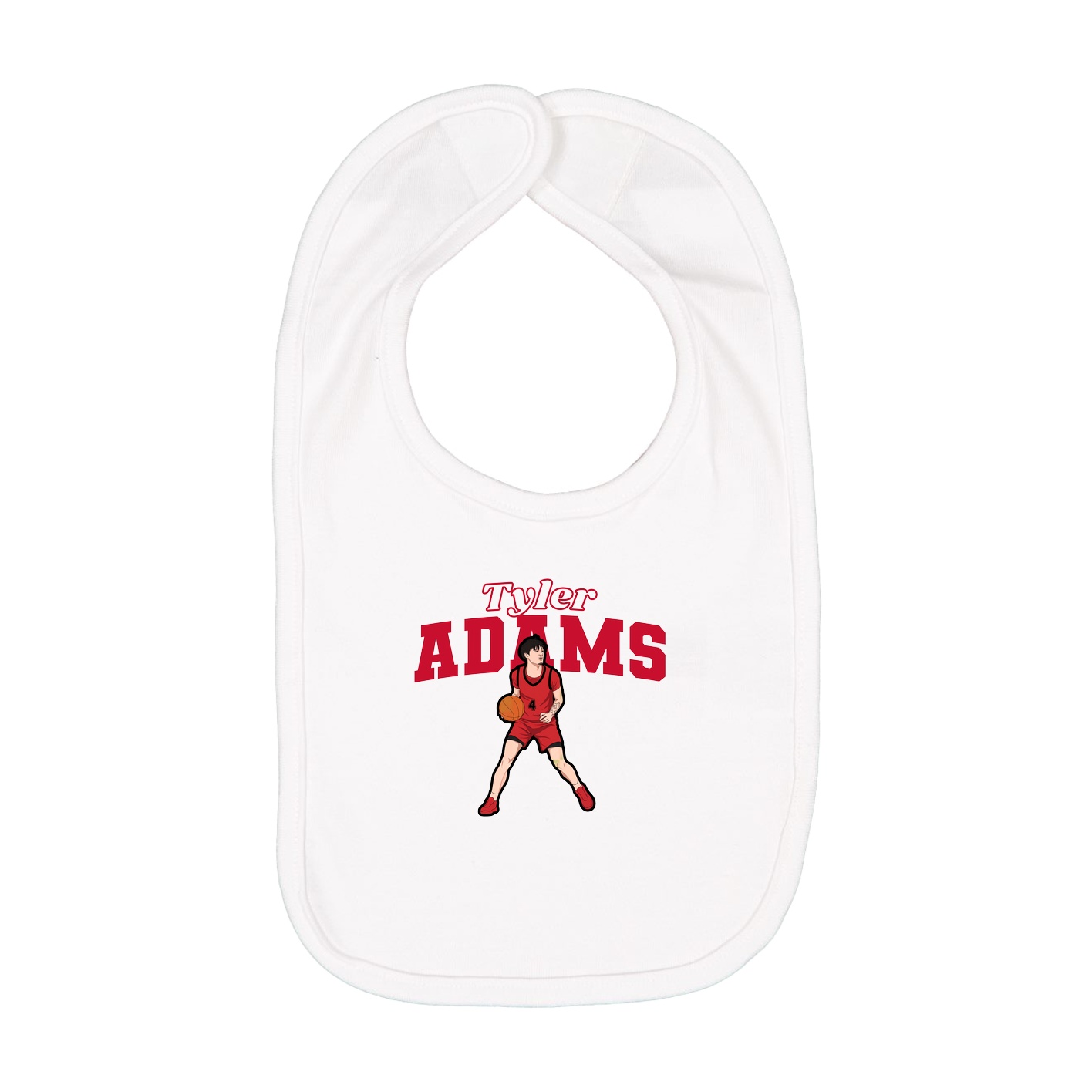 Infant Bib — Name Arch in White