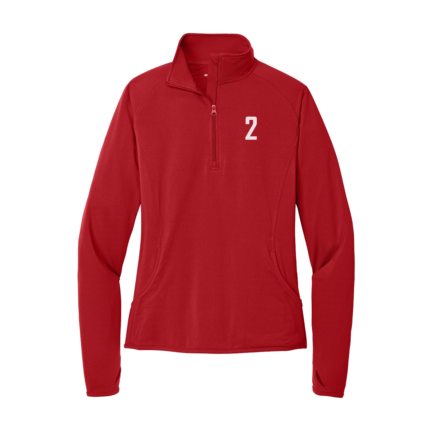Women's Q-Zip Pullover — Front Shirsy in Red