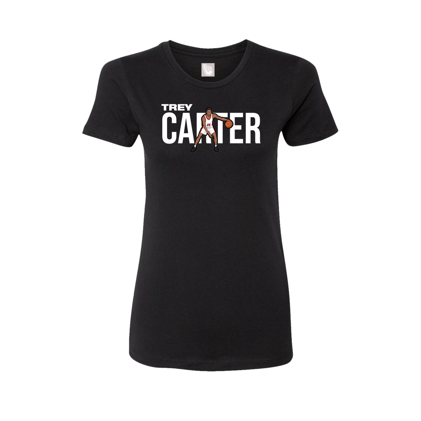 Fitted Women's Tee — Player Name in Black