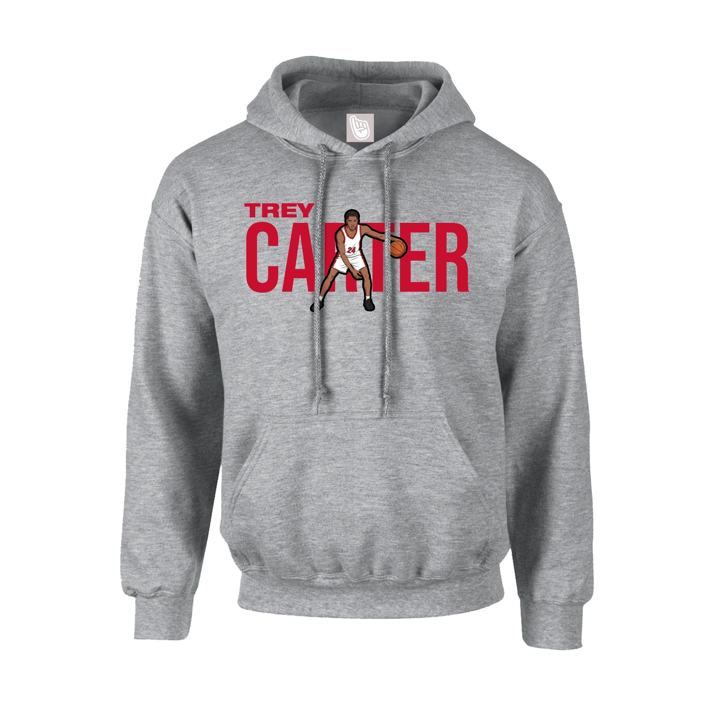 Youth Hoodie — Player Name in Grey