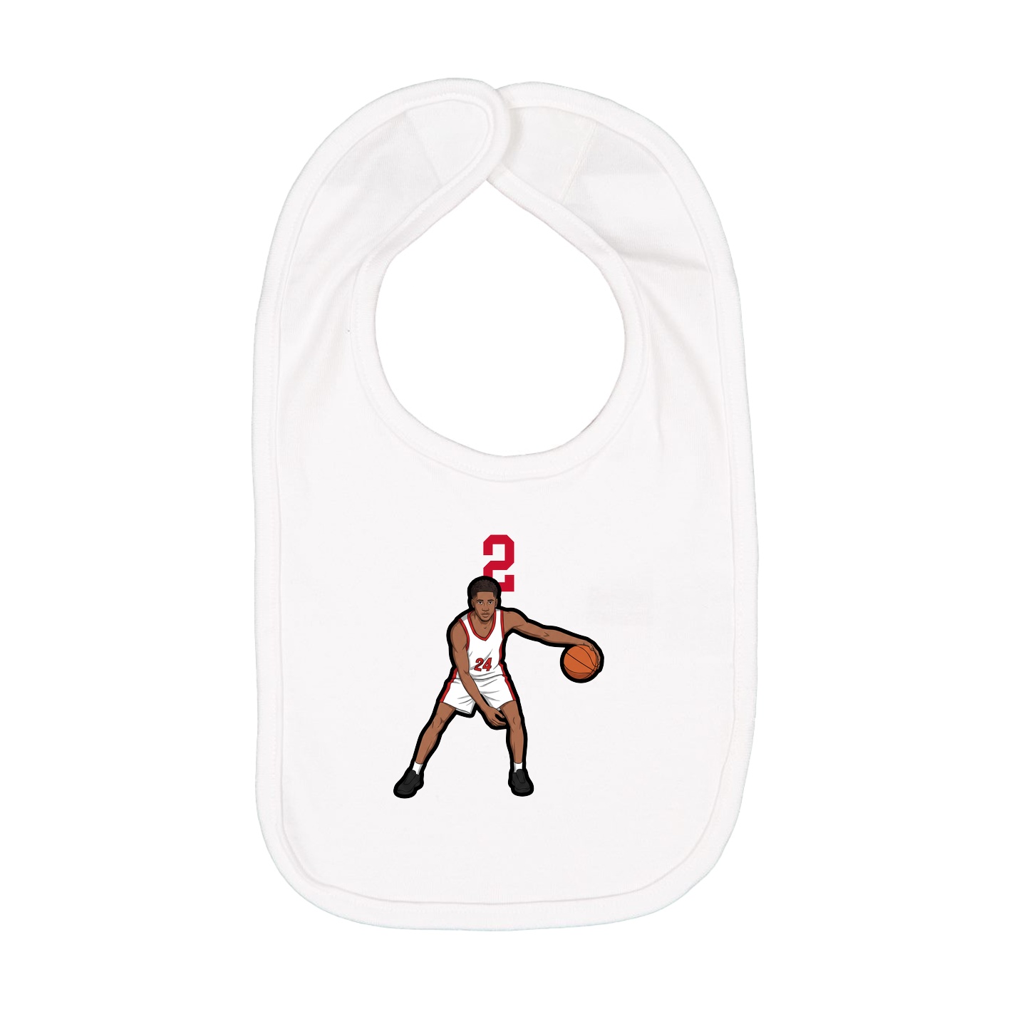 Infant Bib — Number Top in White