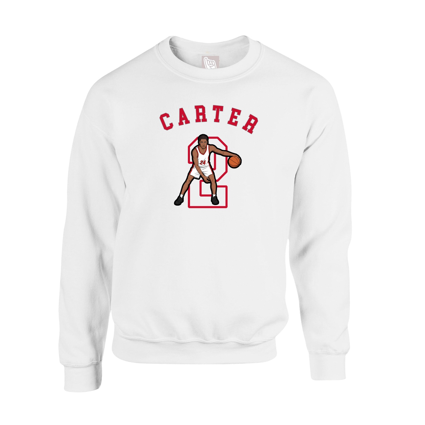Fleece Crew — Shirsey Arch in White