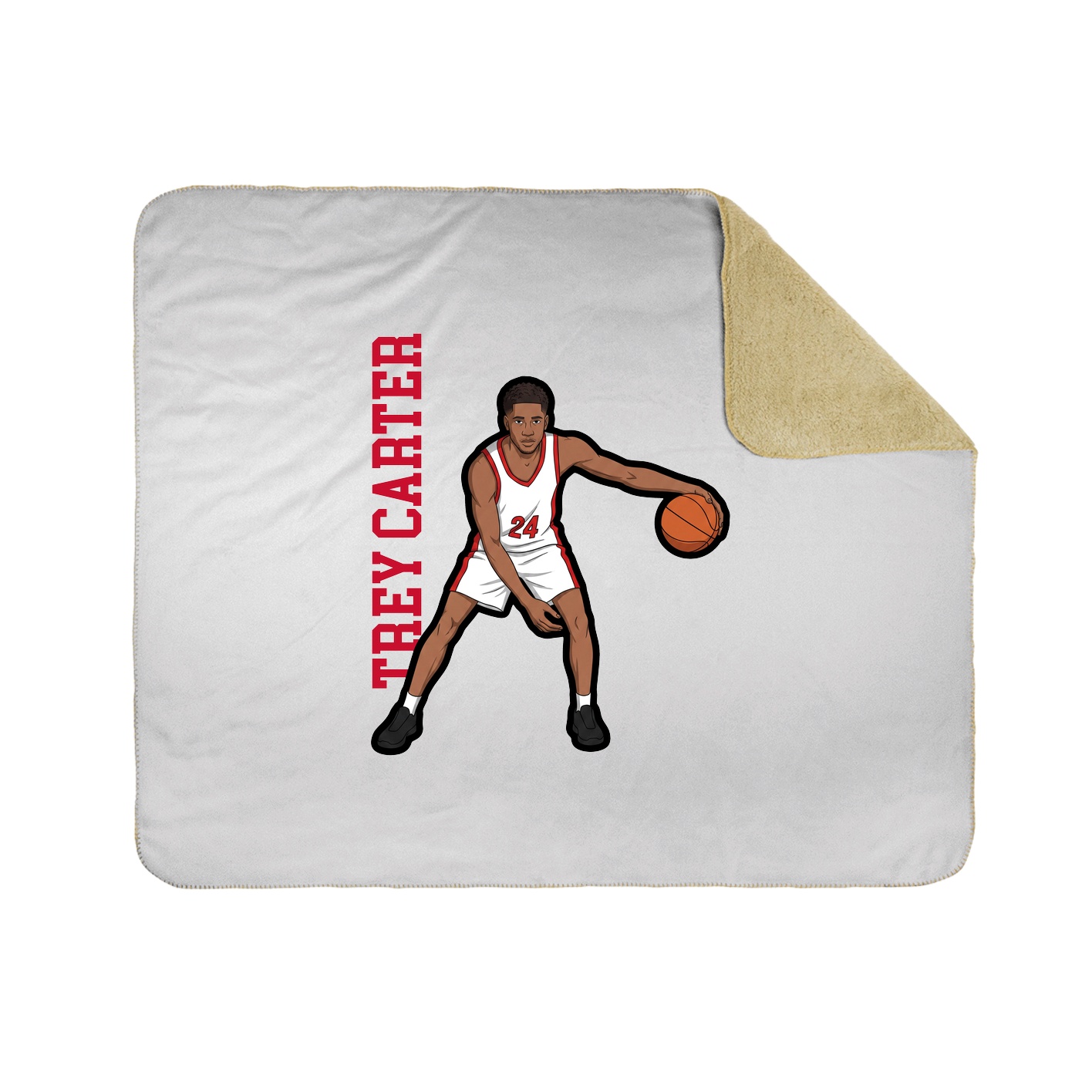 Throw Blanket — Name Vertical in White
