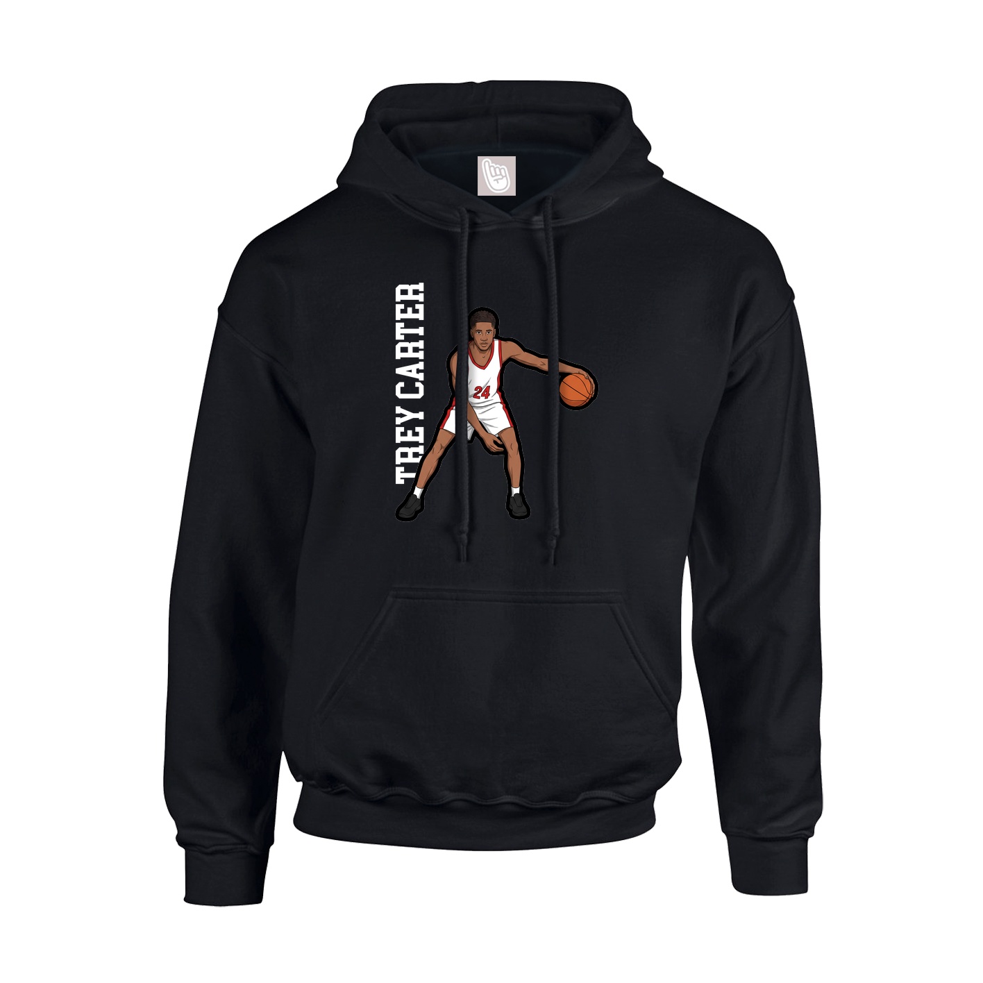 Youth Hoodie — Name Vertical in Black