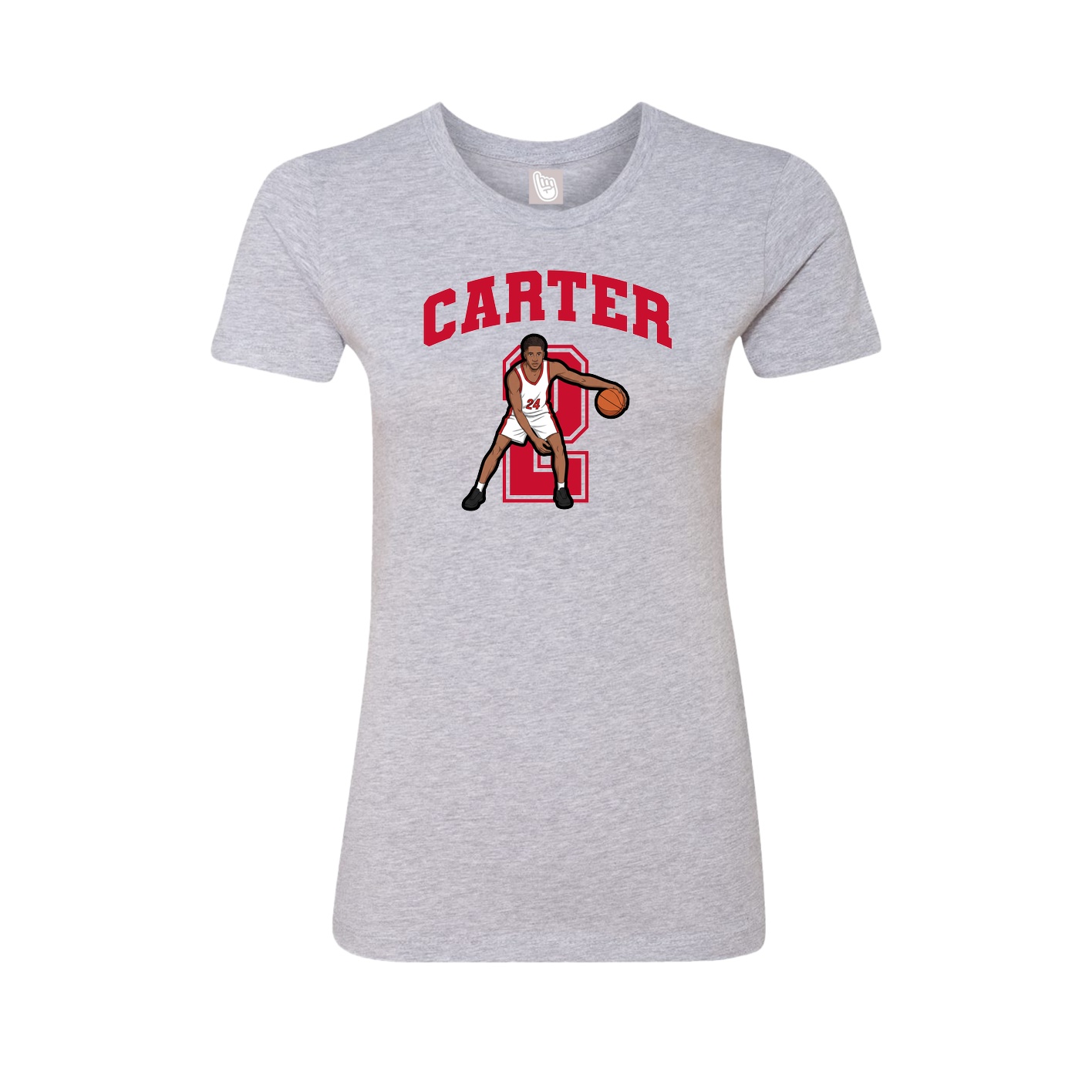 Fitted Women's Tee — Number in Grey