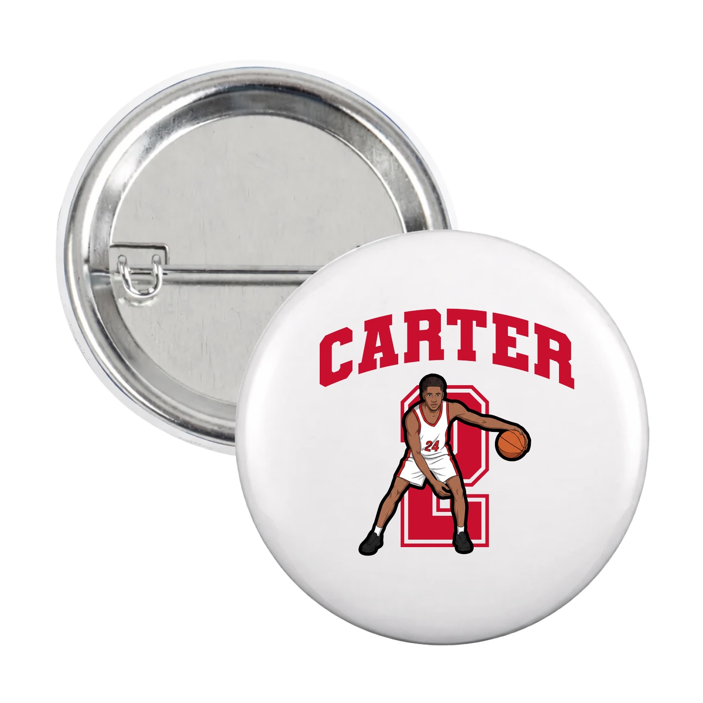 Game Day Button — Number in White