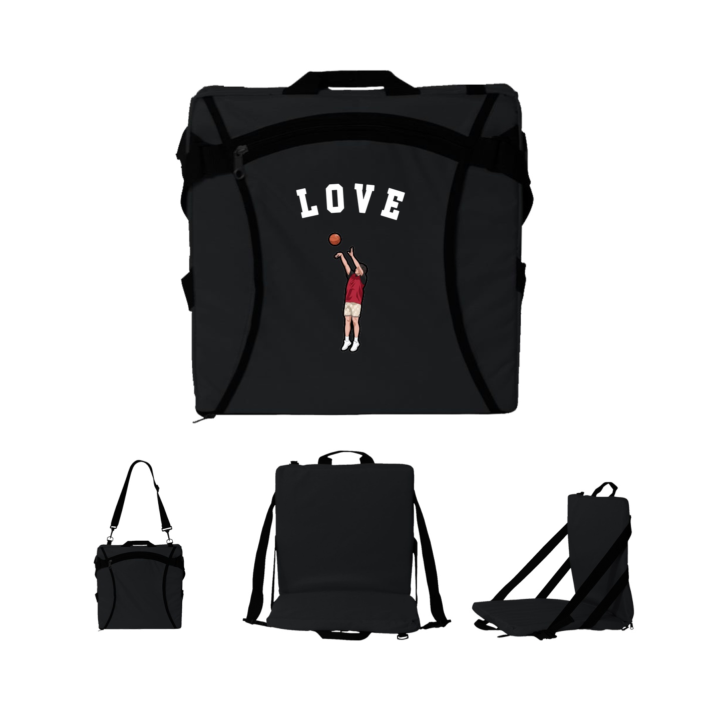 Folding Stadium Seat — Shirsey Arch in Black