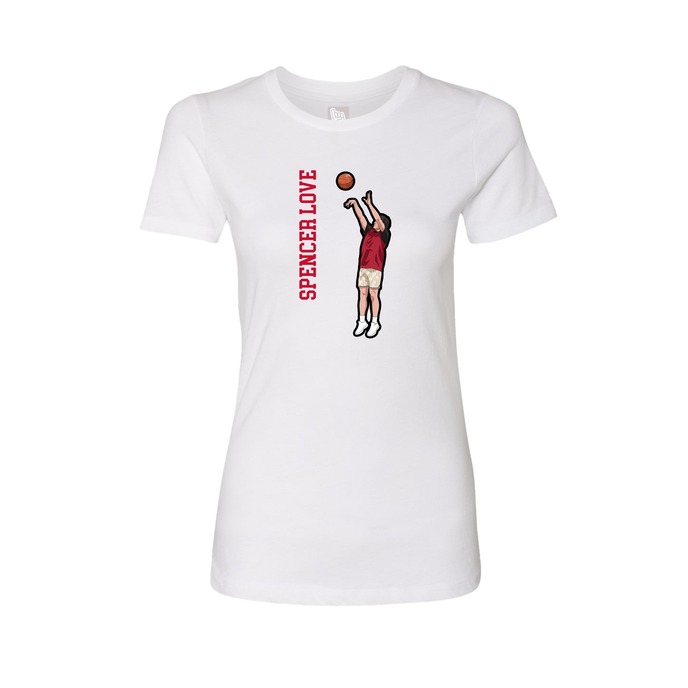 Fitted Women's Tee — Name Vertical in White