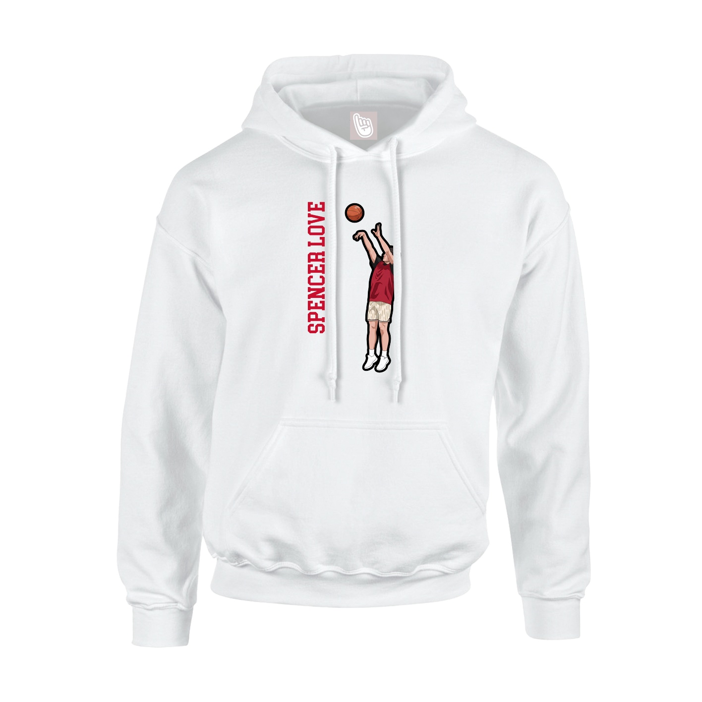 Youth Hoodie — Name Vertical in White