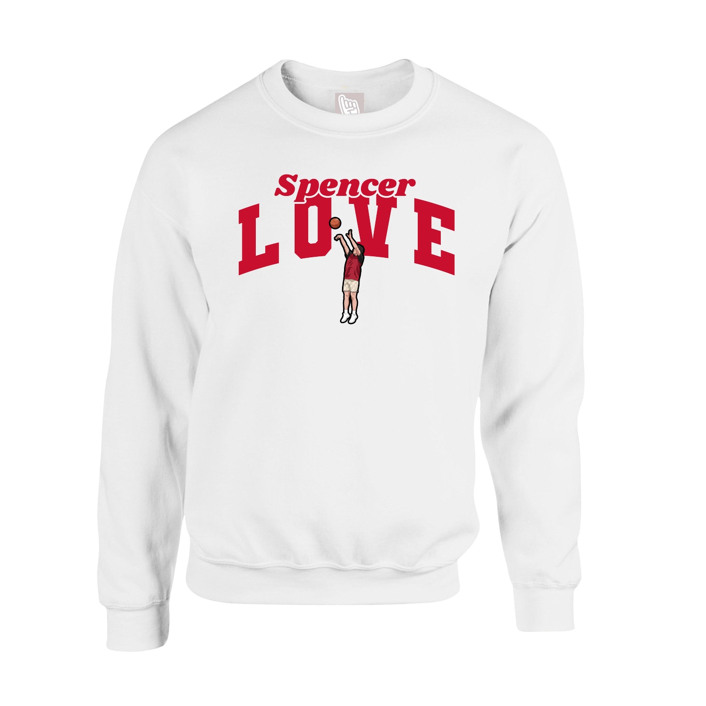 Fleece Crew — Signature Arch in White