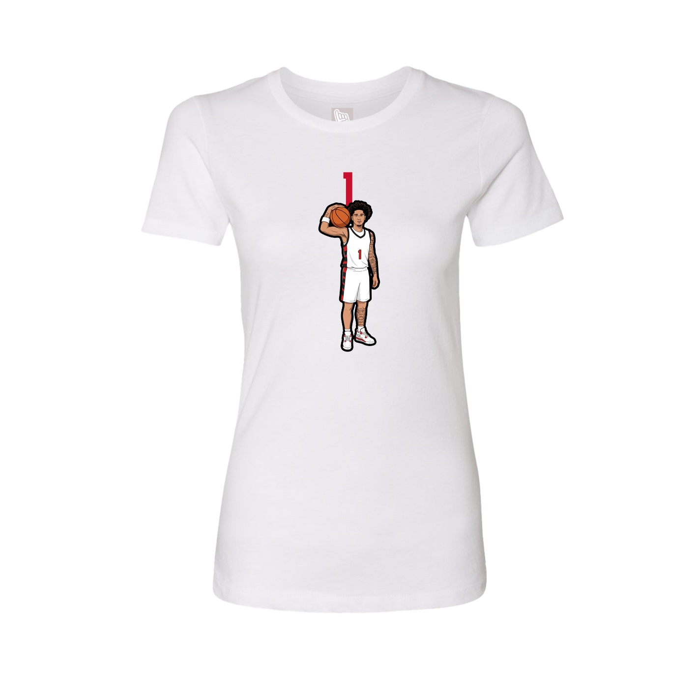 Fitted Women's Tee — Number Top in White