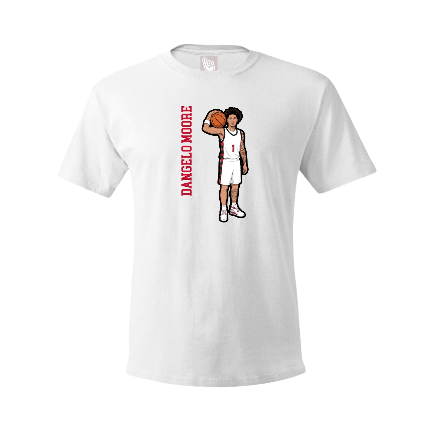 Youth Tee — Name Vertical in White