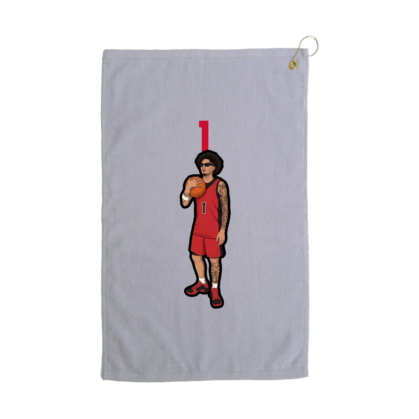 Golf Towel — Number Top in Grey