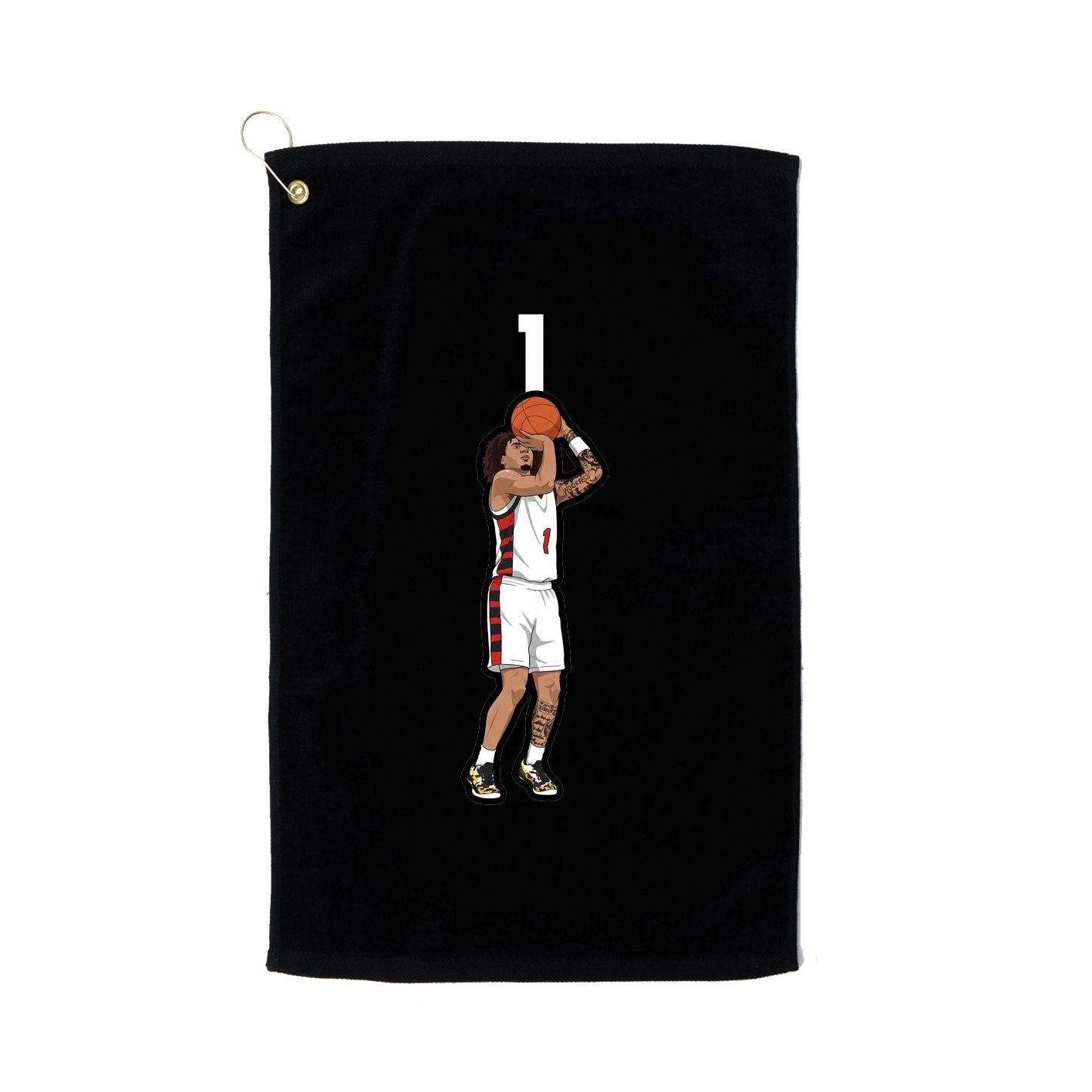 Golf Towel — Number Top in Black