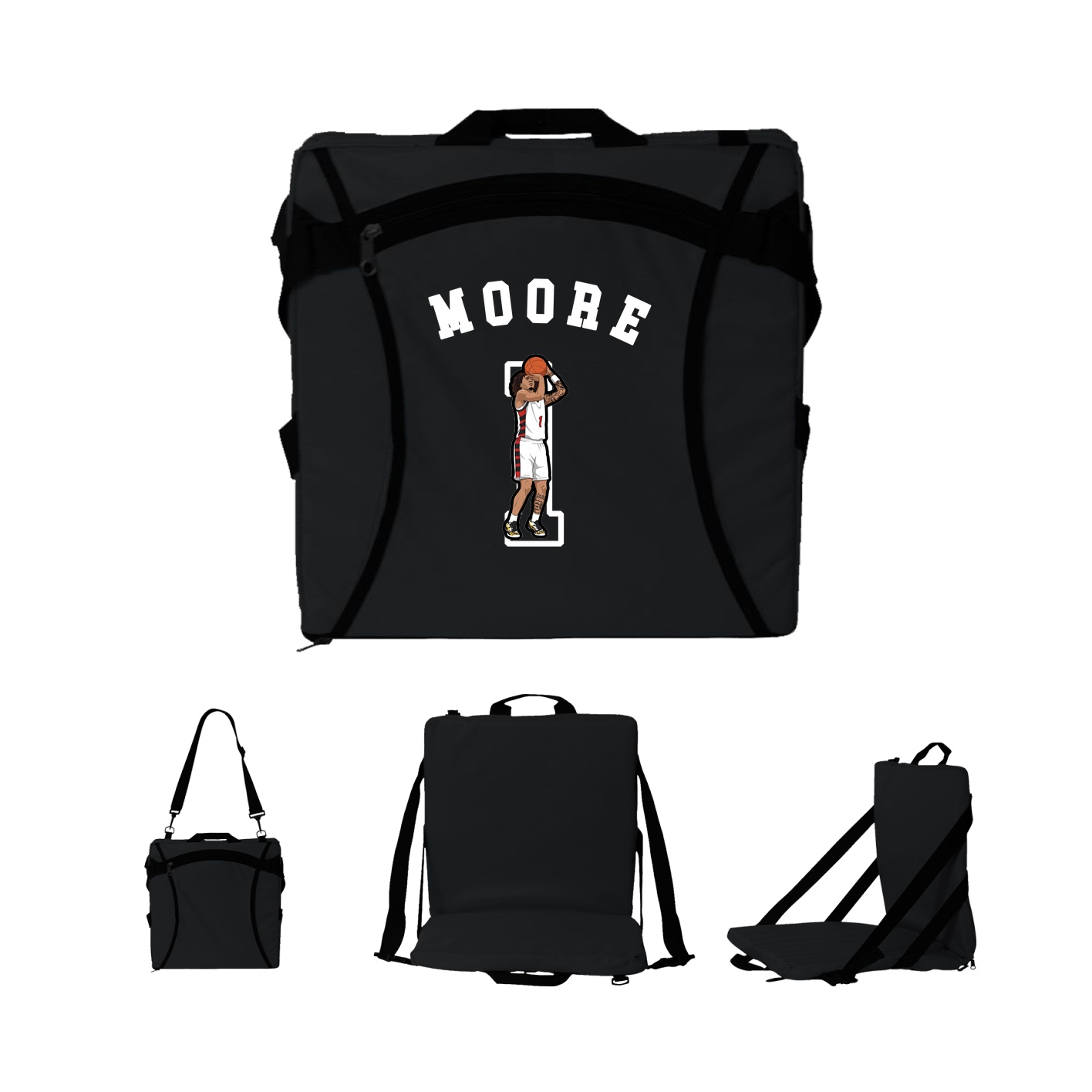 Folding Stadium Seat — Shirsey Arch in Black
