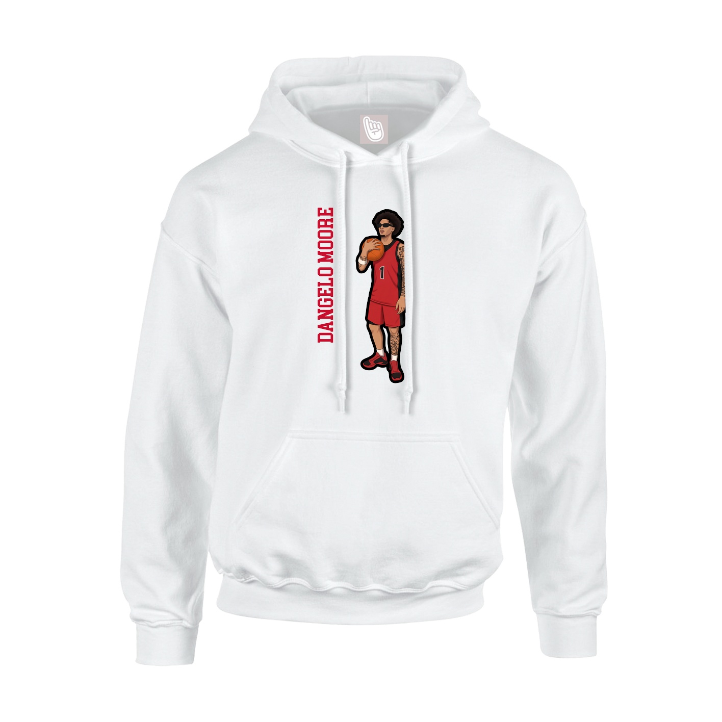 Youth Hoodie — Name Vertical in White